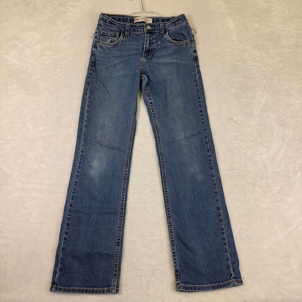 Levis 551Z Authentic Straight Blue Denim Jeans Kids Size 14A